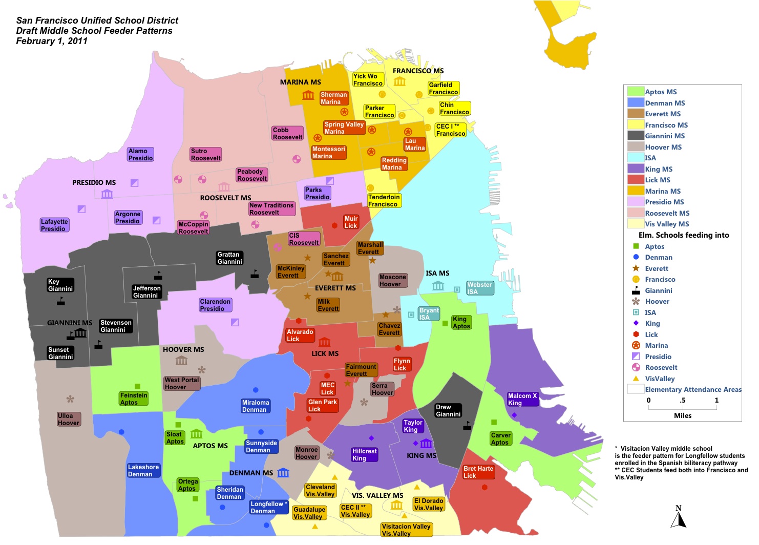 Sfusd Attendance Area Map Middle School Feeder Plan Information – Lakeshore Elementary School